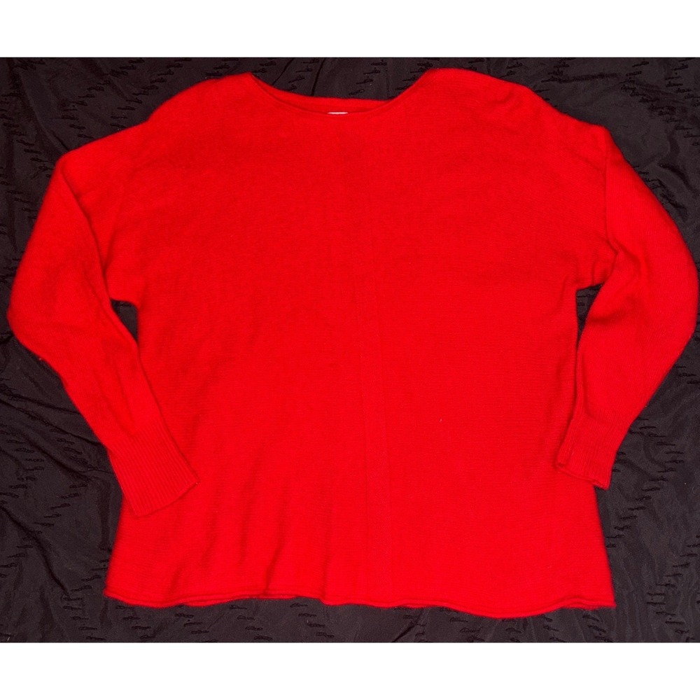 Bianco & Blu Italy Women's Red Merino Wool/Cashmere Blend Sweater, Medium‎